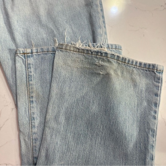 Abercrombie & Fitch Distressed Vintage Lightwash Button Fly Boot Cut 6 - Picture 11 of 15